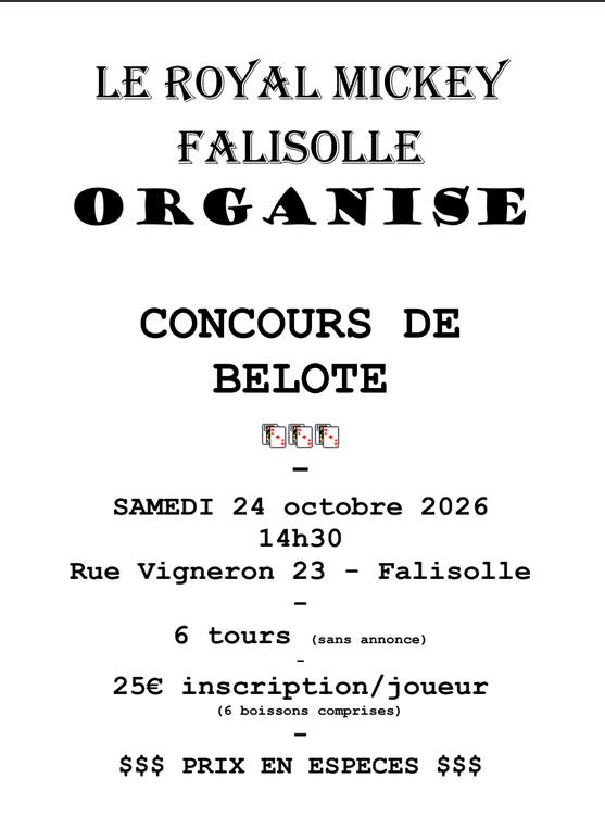 Concours de Belotte 24-10-2026